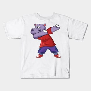 'Dabbing Dancing Hippo' Funny Dabbing Animal Gift Kids T-Shirt